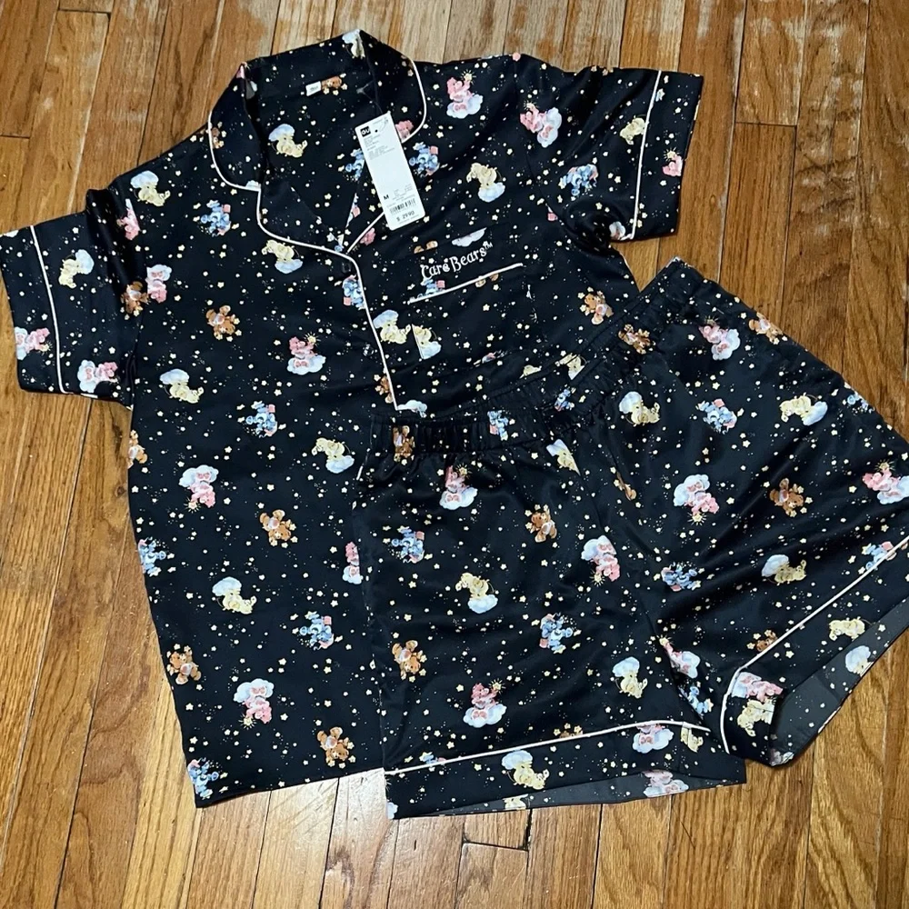 Care Bears Black Pajama Set with Colorful Print GU womens medium - Picture 4 of 6
